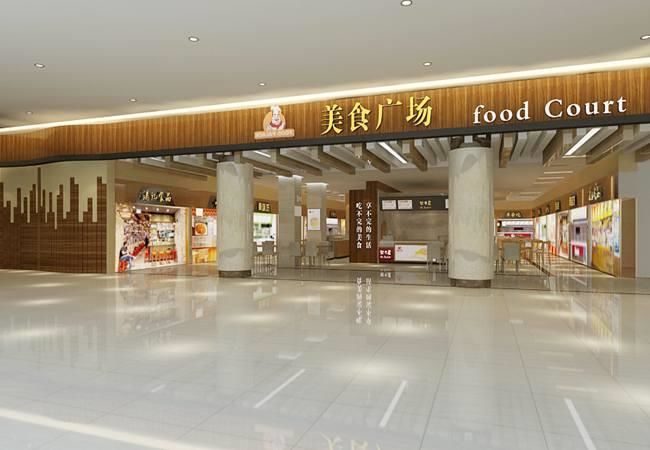 合肥美食广场餐饮店装修设计案例效果图