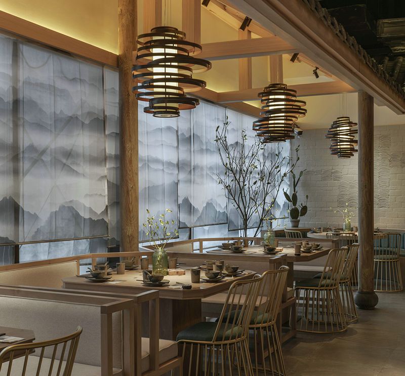 350平中式风格餐饮店室内装修效果图