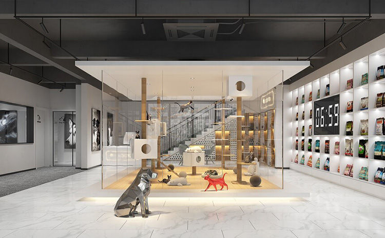 合肥宠物店装修效果图，宠物店面设计技巧